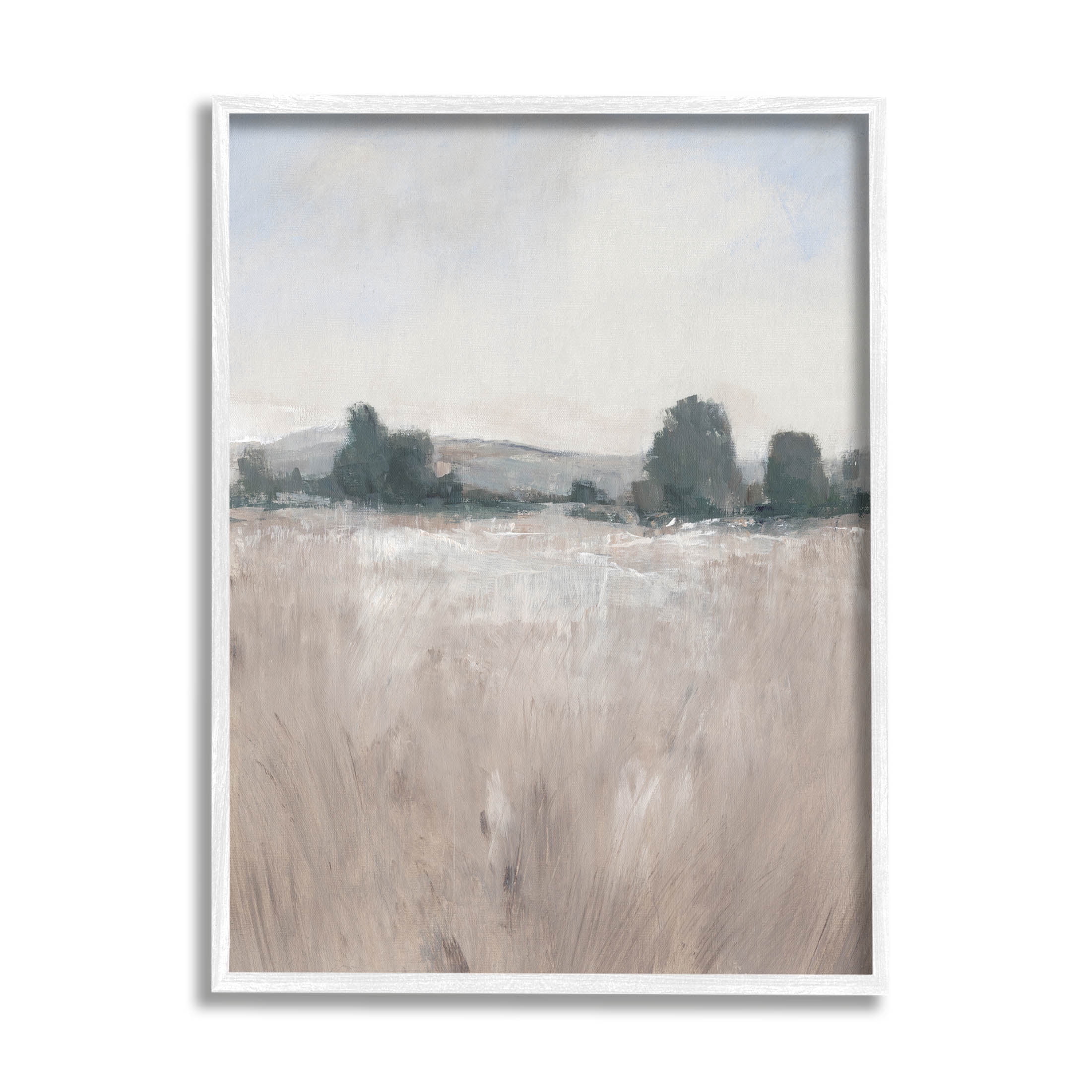 Stupell Industries Rural Autumn Grassland Field Nature Painting White Framed Art Print Wall Art, Design by Tim OToole