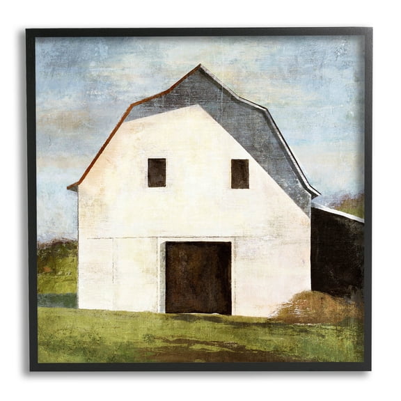 Stupell Industries Rural Barn Farm Painting Painting Black Framed Art Print Wall Art, Design by Suzanne Nicoll