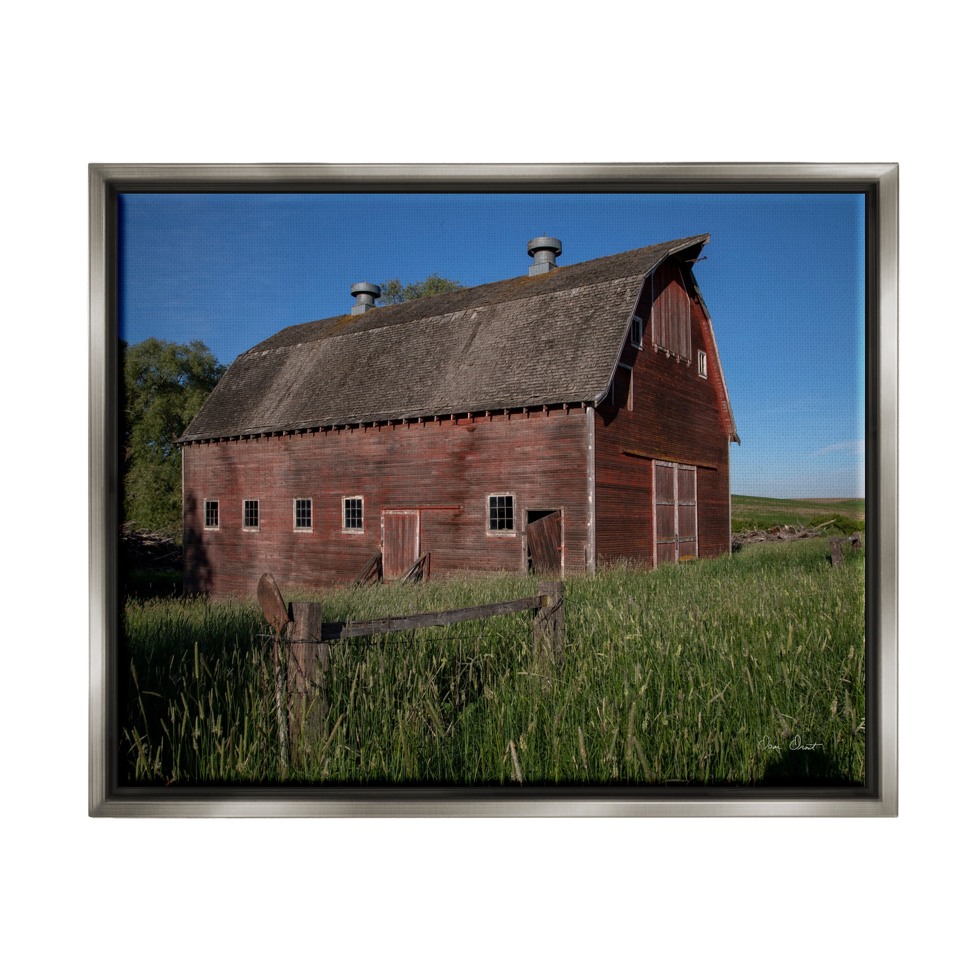 Stupell Industries Rural Barn Photography Nature Photography Gray Floater Framed Art Print Wall Art, 31 x 25