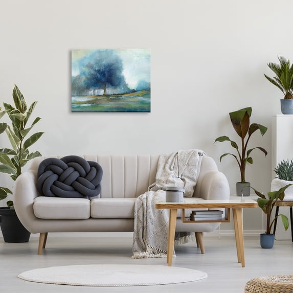 Stupell Industries Rural Blue Tree Abstract Painting Landscape Painting Gallery Wrapped Canvas Print Wall Art