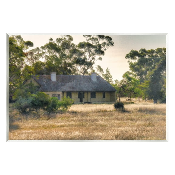 Stupell Industries Rural Cabin Grassy Landscape Landscape Photography Unframed Art Print Wall Art