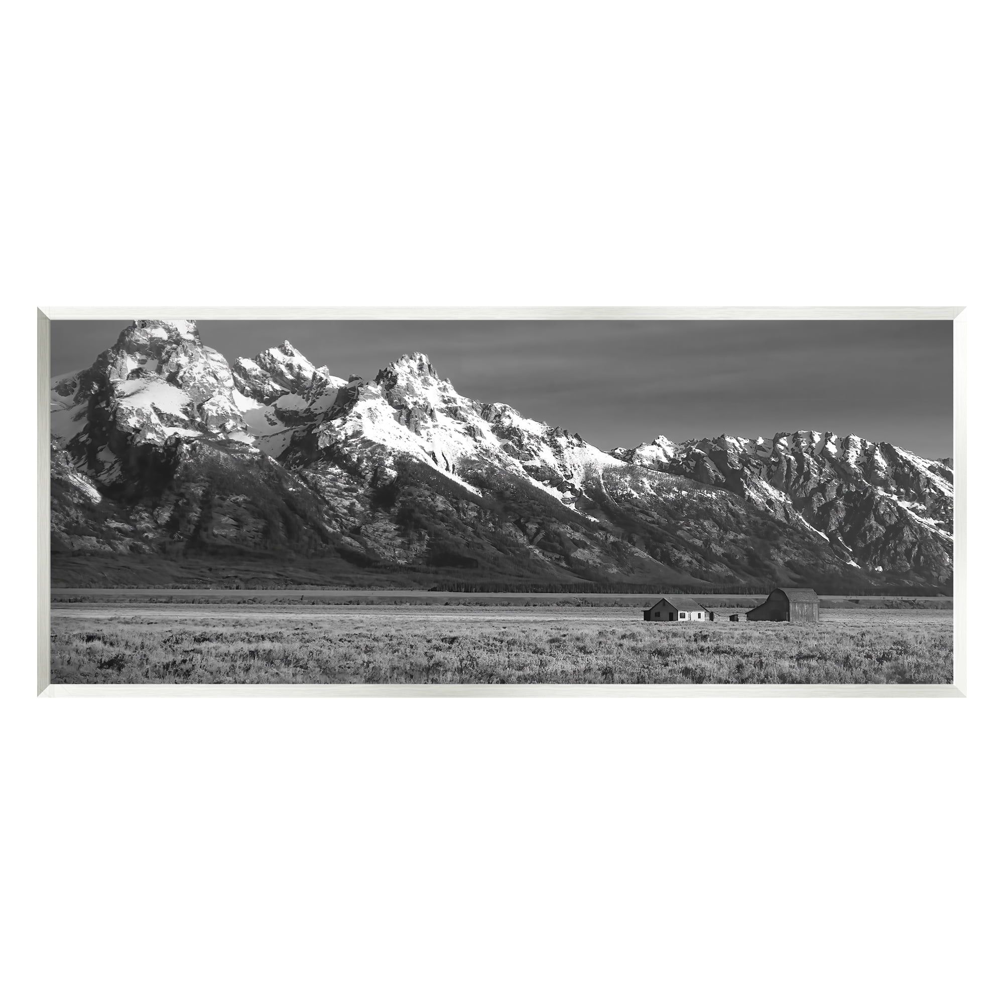 Stupell Industries Rural Cabin & Mountains Landscape Photography Unframed Art Print Wall Art, 17 x 7