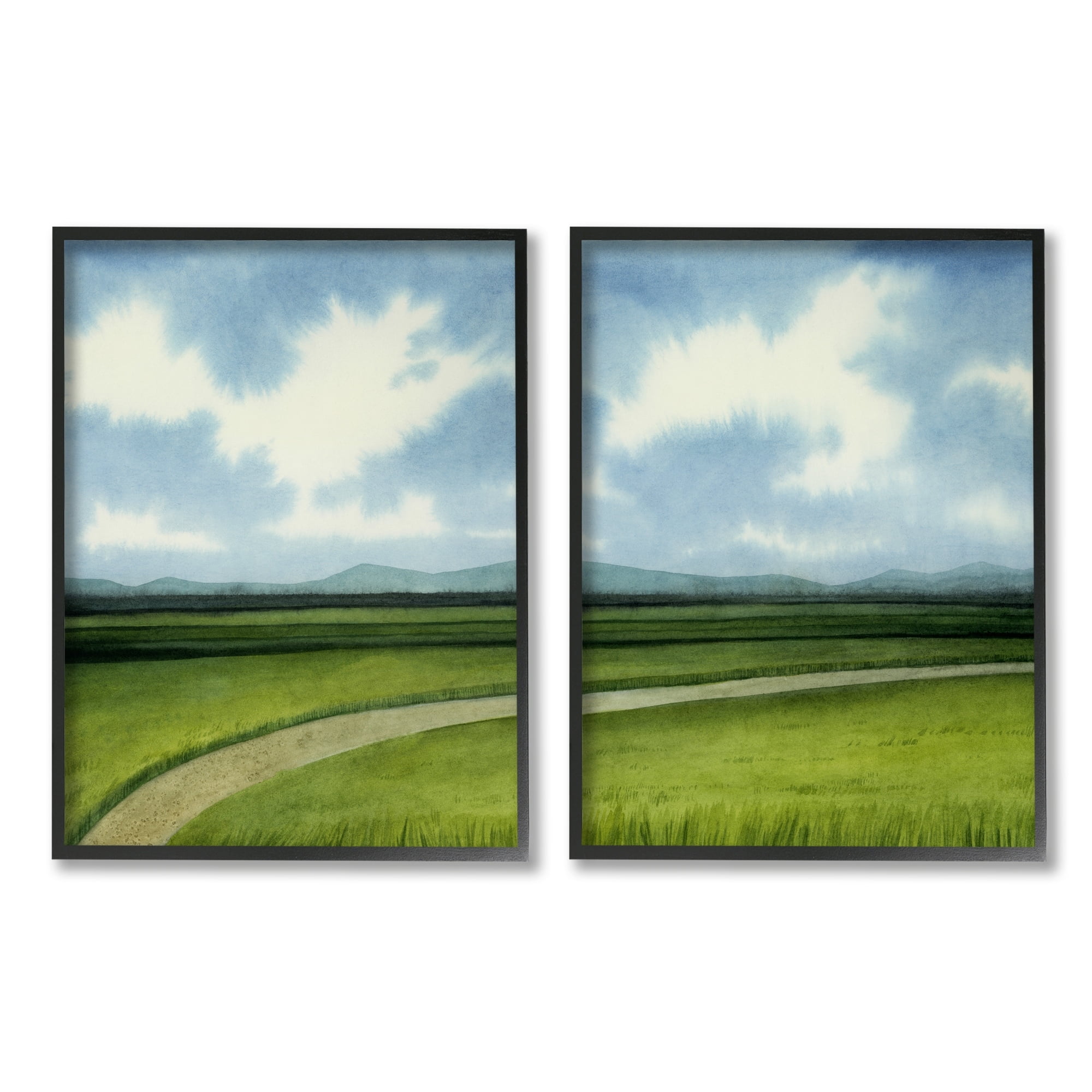 Stupell Industries Rural Cloudy Countryside Green Fields Design, 11 x 14, Design by Grace Popp
