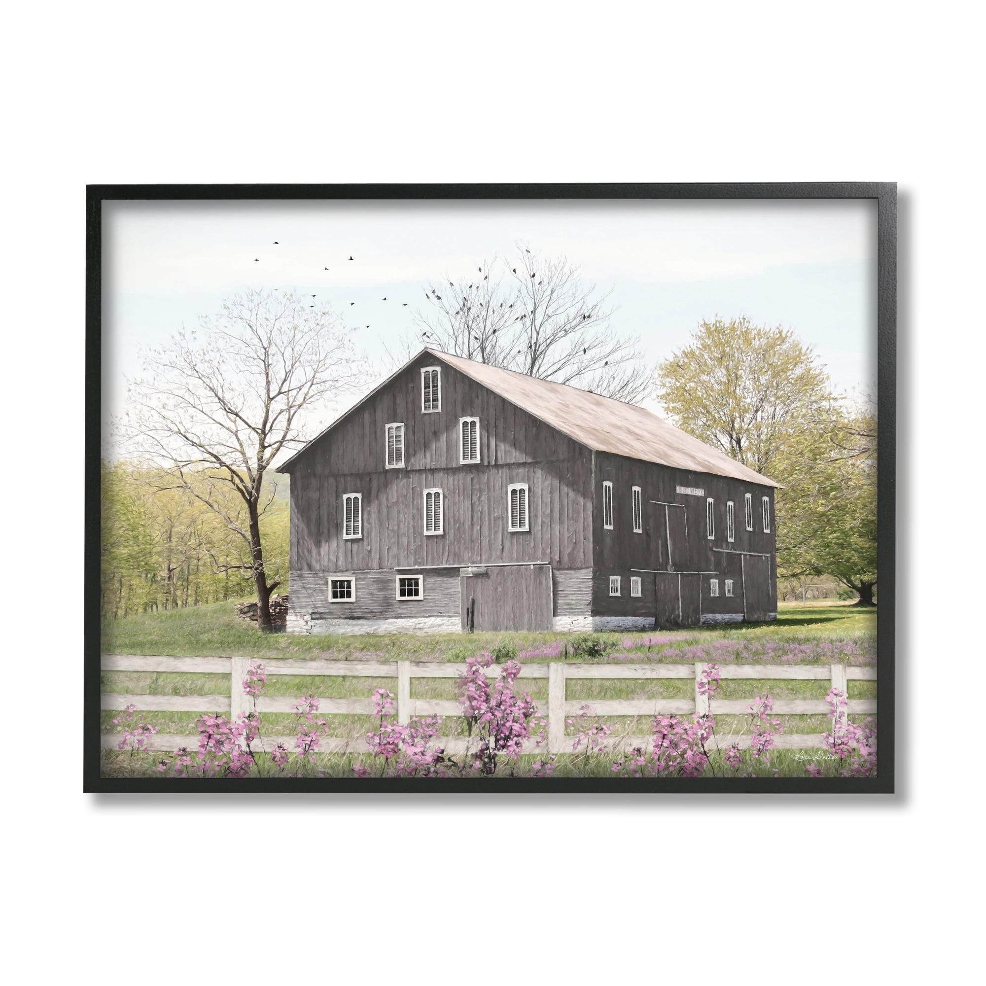 Stupell Industries Rural Country Cottage Comforting Grassy Meadow ...