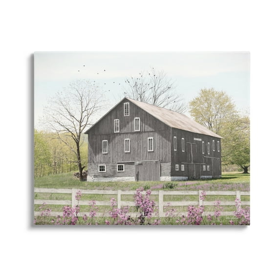 Stupell Industries Rural Country Cottage Comforting Grassy Meadow Flowers Painting Gallery Wrapped Canvas Print Wall Art, Design by Lori Deiter