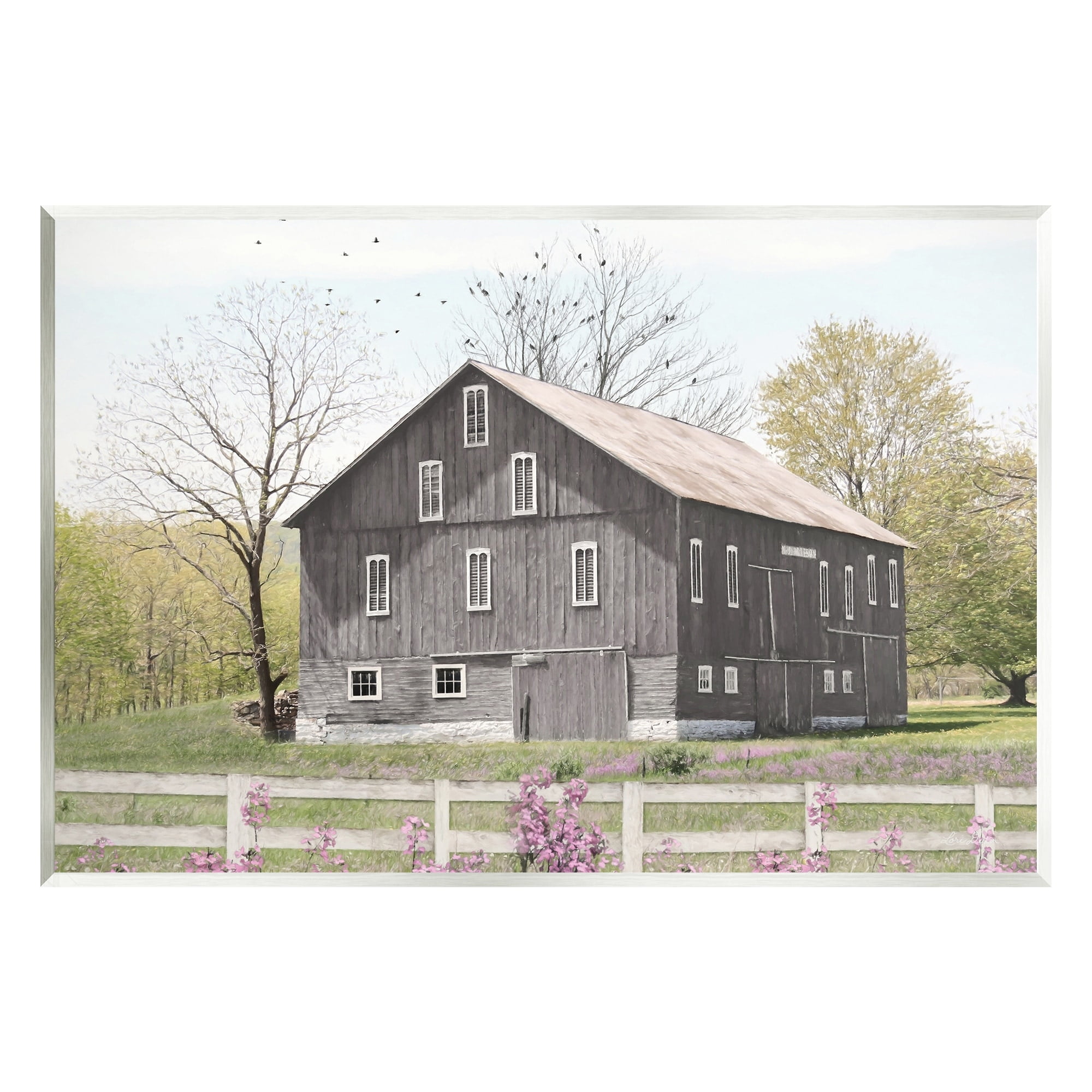 Stupell Industries Rural Country Cottage Comforting Grassy Meadow Flowers Painting Unframed Art Print Wall Art, Design by Lori Deiter