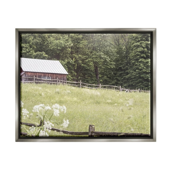 Stupell Industries Rural Country Cottage Grassland Field Photograph Luster Gray Floating Framed Canvas Print Wall Art, Design by Sue Schlabach