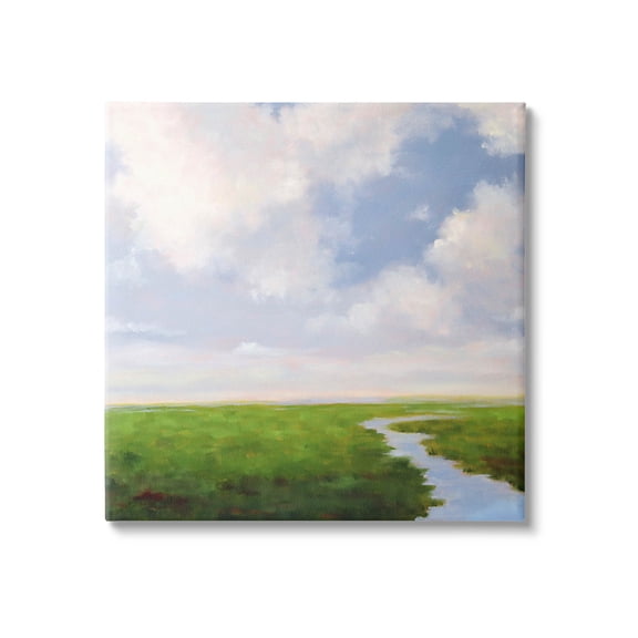 Stupell Industries Rural Country Grassland Stream Painting Gallery Wrapped Canvas Print Wall Art, Design by Catherine Andersen