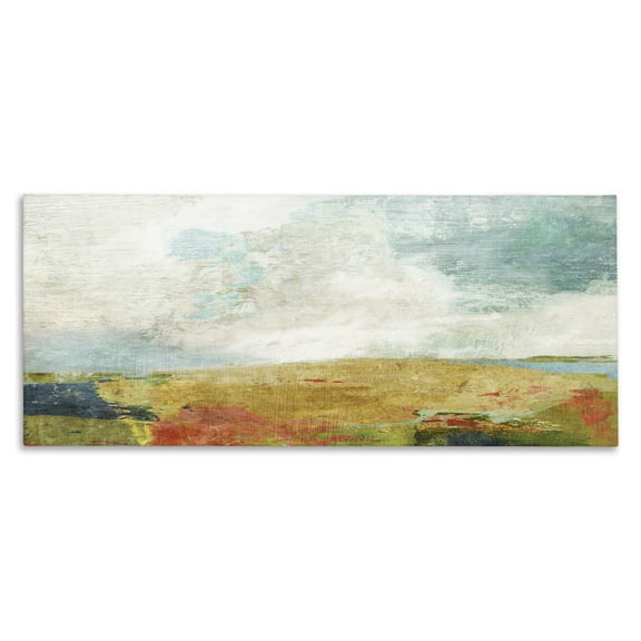 Stupell Industries Rural Country Hills Impression Abstract Painting Gallery Wrapped Canvas Art Print Wall Art, 24 x 10
