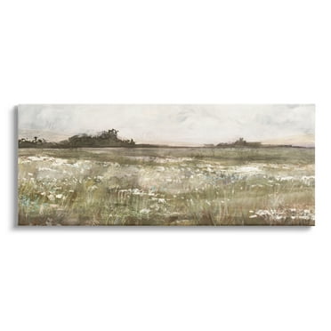 Stupell Industries Rural Country Meadow Nature Painting Gallery Wrapped Canvas Print Wall Art, 24 x 10