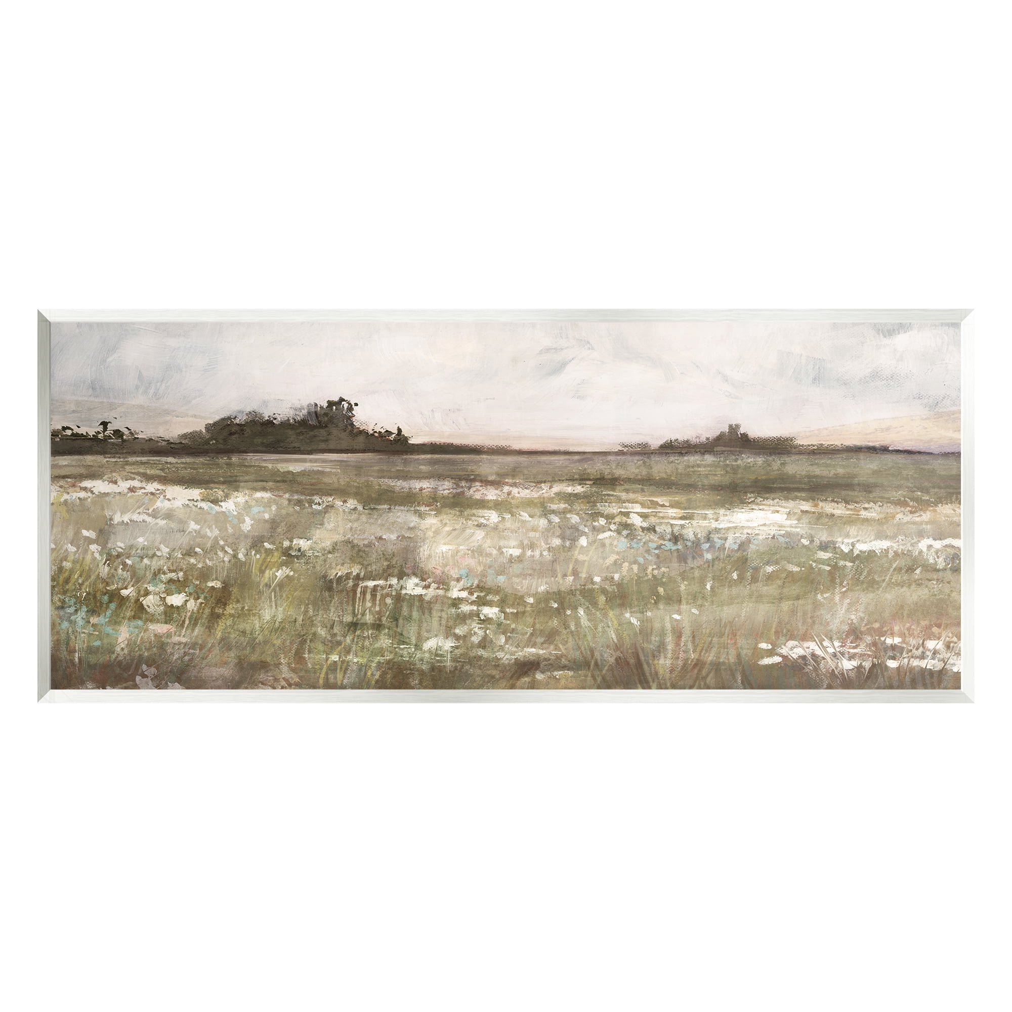 Stupell Industries Rural Country Meadow Nature Painting Unframed Art Print Wall Art, 17 x 7