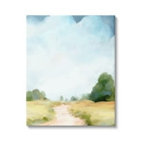 Stupell Industries Rural Country Path Abstract Trees Puffy Clouds Painting Gallery Wrapped Canvas Print Wall Art, Design by Amy Hall