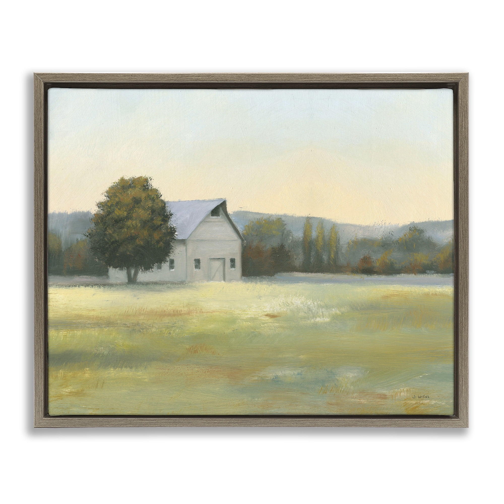 Framed Photo Rural Area Stupell Industries Rural Countryside Cottage Landscape Painting Brown ...