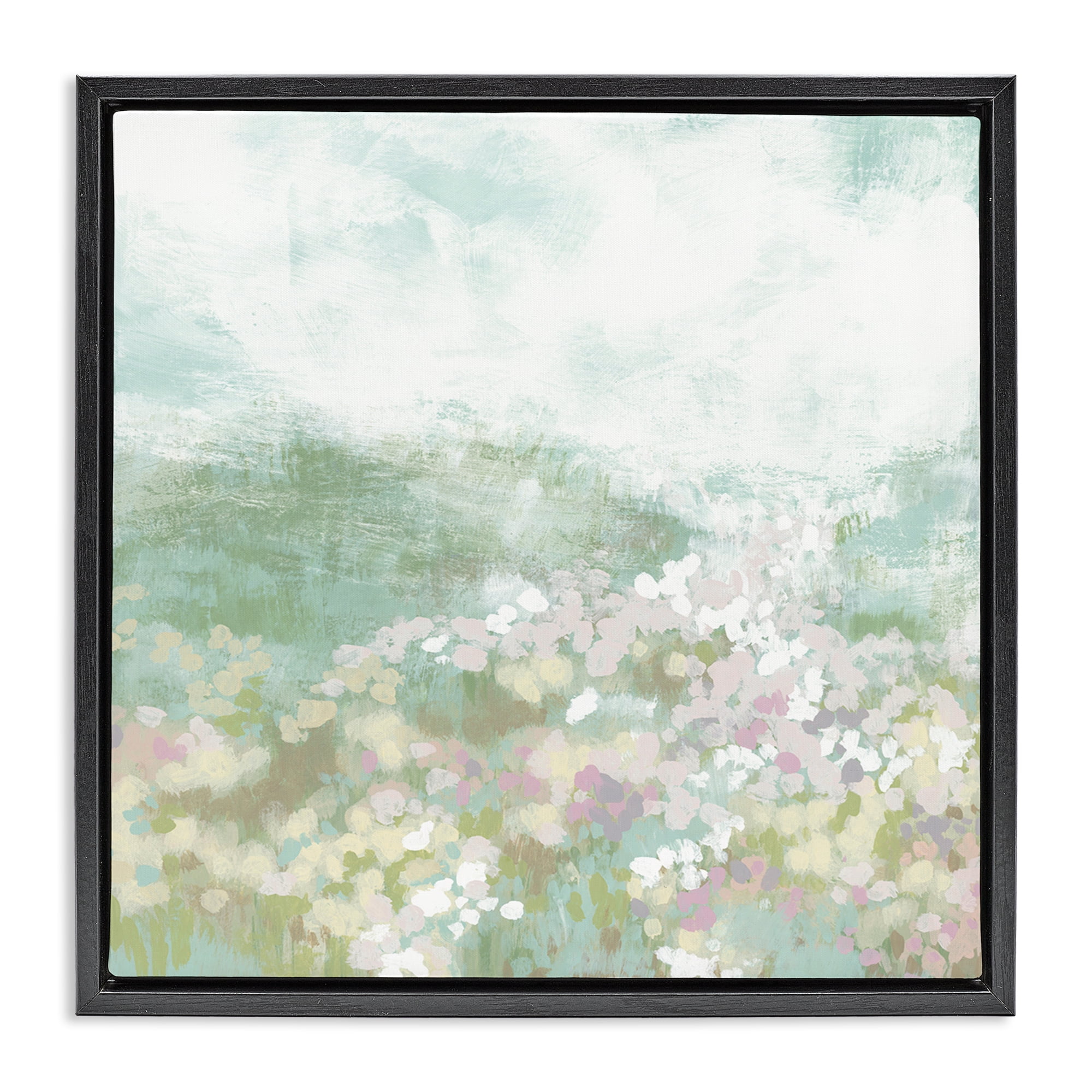 Stupell Industries Rural Countryside Impression Landscape Painting Black Floater Framed Canvas Art Print Wall Art, 25 x 25