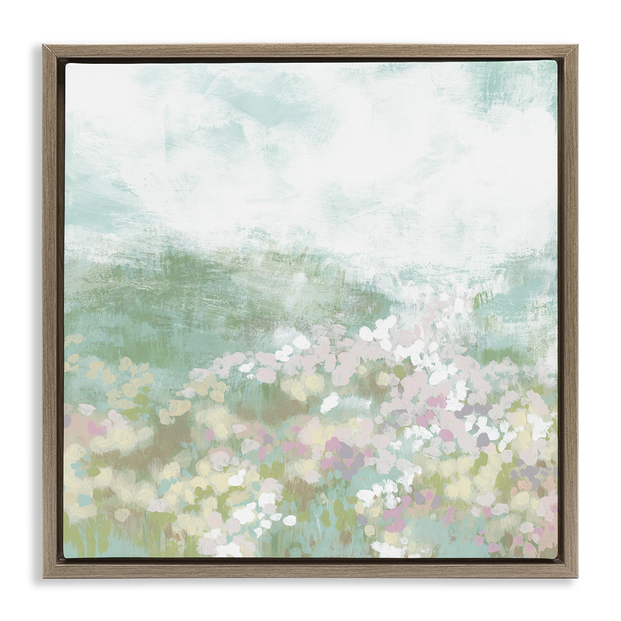 Stupell Industries Rural Countryside Impression Landscape Painting Brown Floater Framed Canvas Art Print Wall Art, 25 x 25