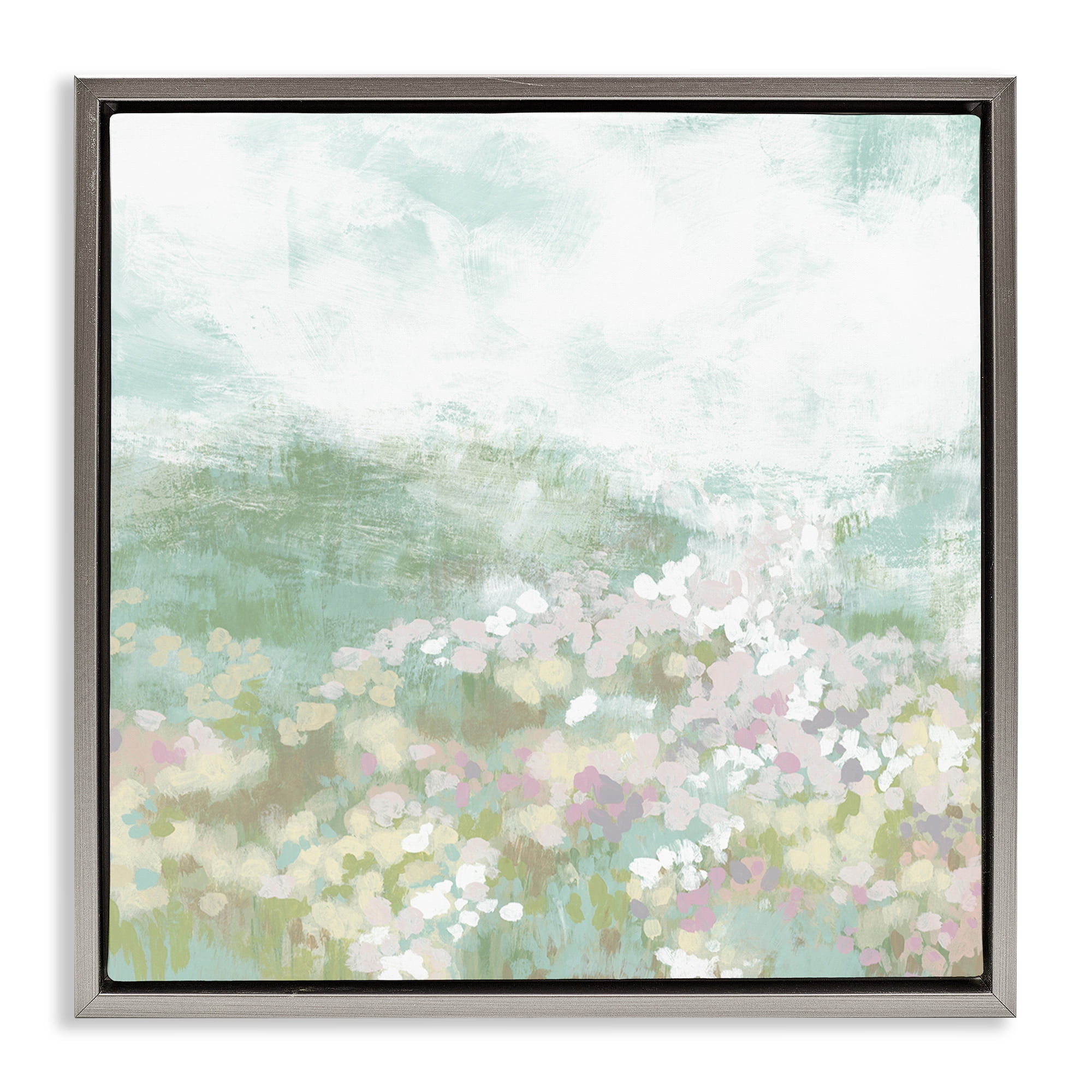 Stupell Industries Rural Countryside Impression Landscape Painting Gray Floater Framed Canvas Art Print Wall Art, 18 x 18