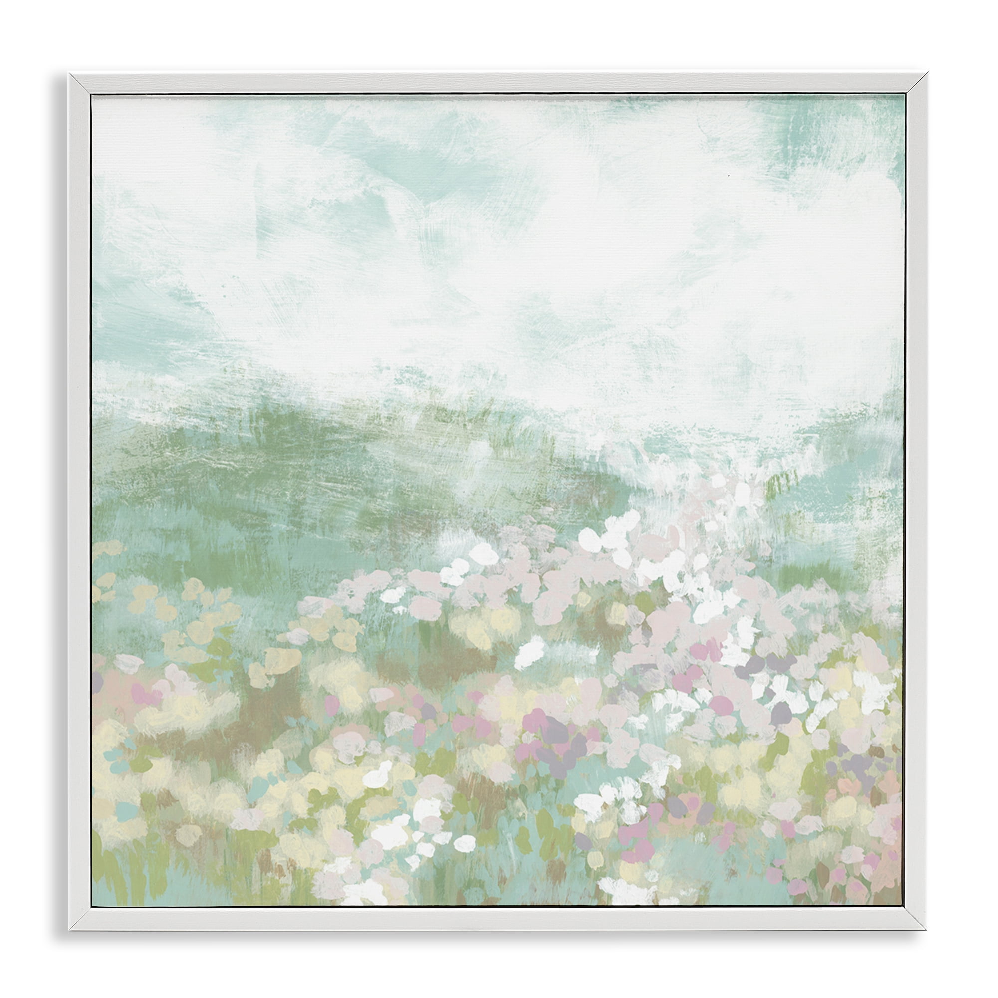 Stupell Industries Rural Countryside Impression Landscape Painting White Framed Art Print Wall Art, 12 x 12