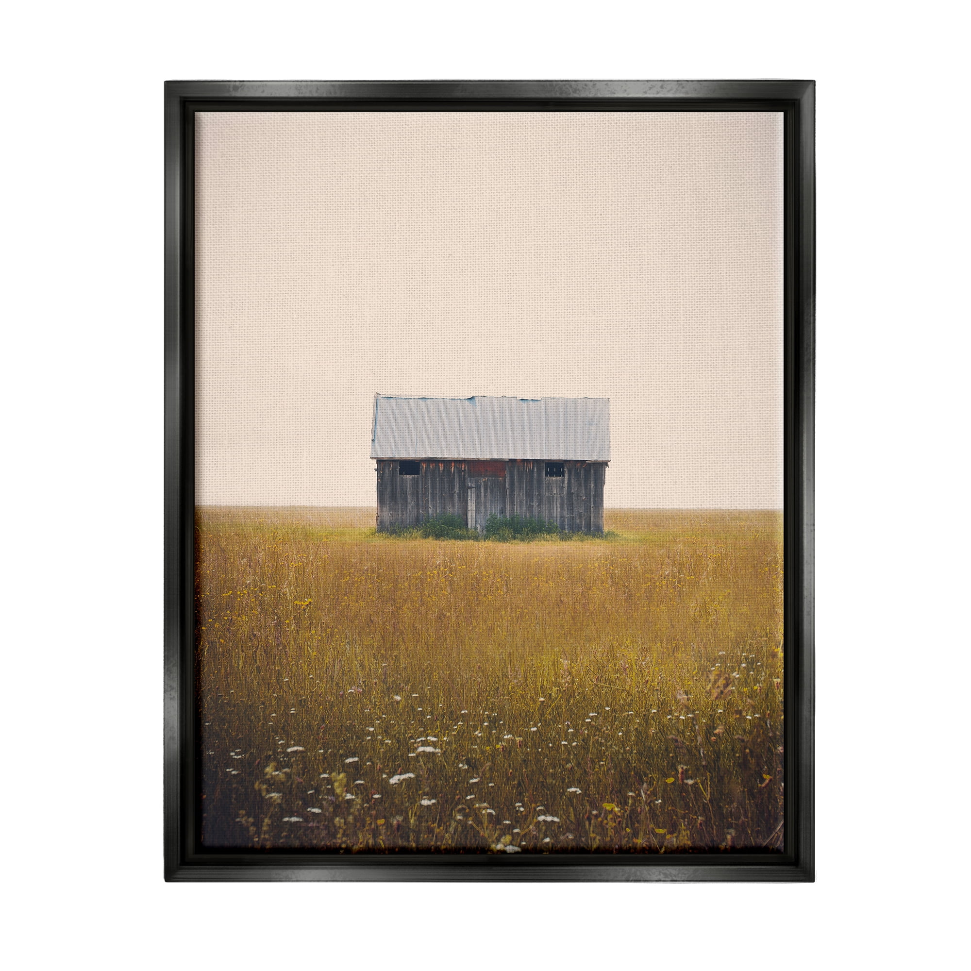 Stupell Industries Rural Countryside Shack Nature Photography Black Floater Framed Art Print Wall Art, 17 x 21