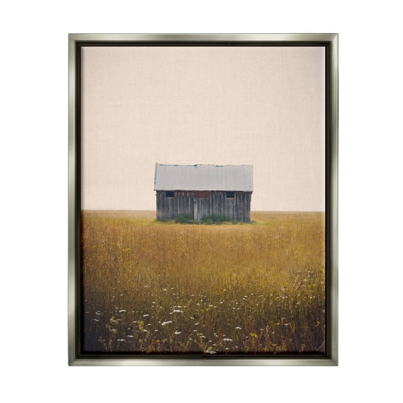 Stupell Industries Rural Countryside Shack Nature Photography Gray Floater Framed Art Print Wall Art, 25 x 31