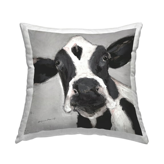 Stupell Industries Rural Dairy Cow Face Printed Throw Pillow Design by Stephanie Workman Marrott