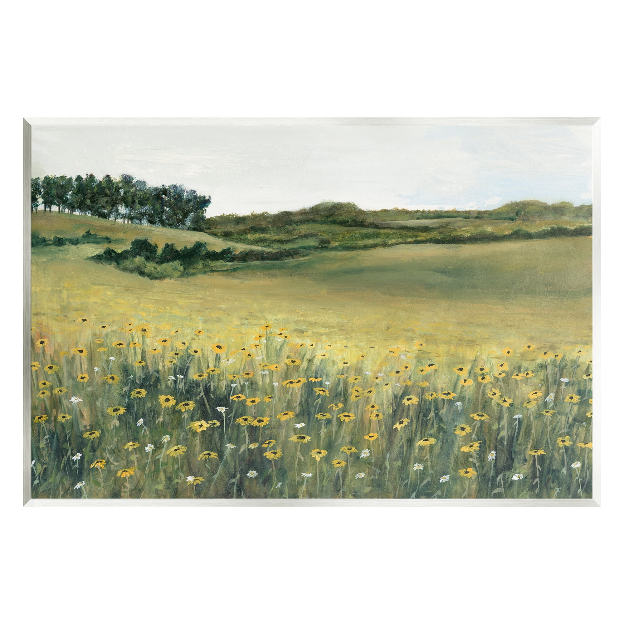 Stupell Industries Rural Daisy Meadow Nature Painting Unframed Art Print Wall Art, 15 x 10