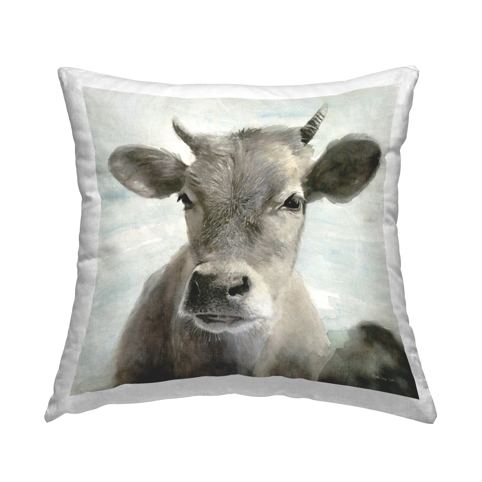 Stupell Industries Rural Farm Cattle Calf Printed Throw Pillow Design by Stellar Design Studio