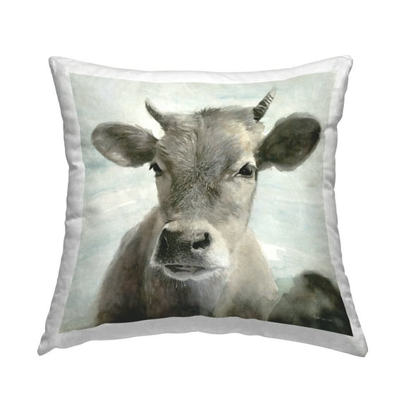 Stupell Industries Rural Farm Cattle Calf Printed Throw Pillow Design by Stellar Design Studio