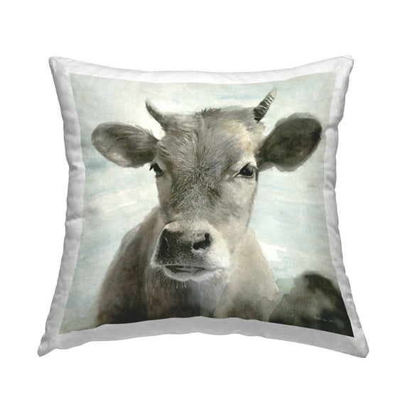 Stupell Industries Rural Farm Cattle Calf Printed Throw Pillow Design by Stellar Design Studio
