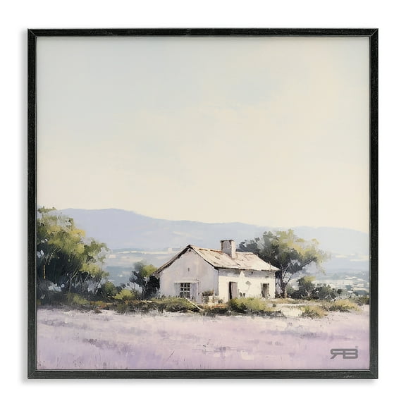 Stupell Industries Rural Farm Horizon Landscape & Nature Painting Black Framed Art Print Wall Art, 12 x 12