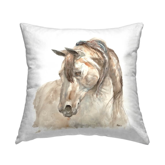 Stupell Industries Rural Farm Horse Portrait Printed Throw Pillow Design by Patti Mann