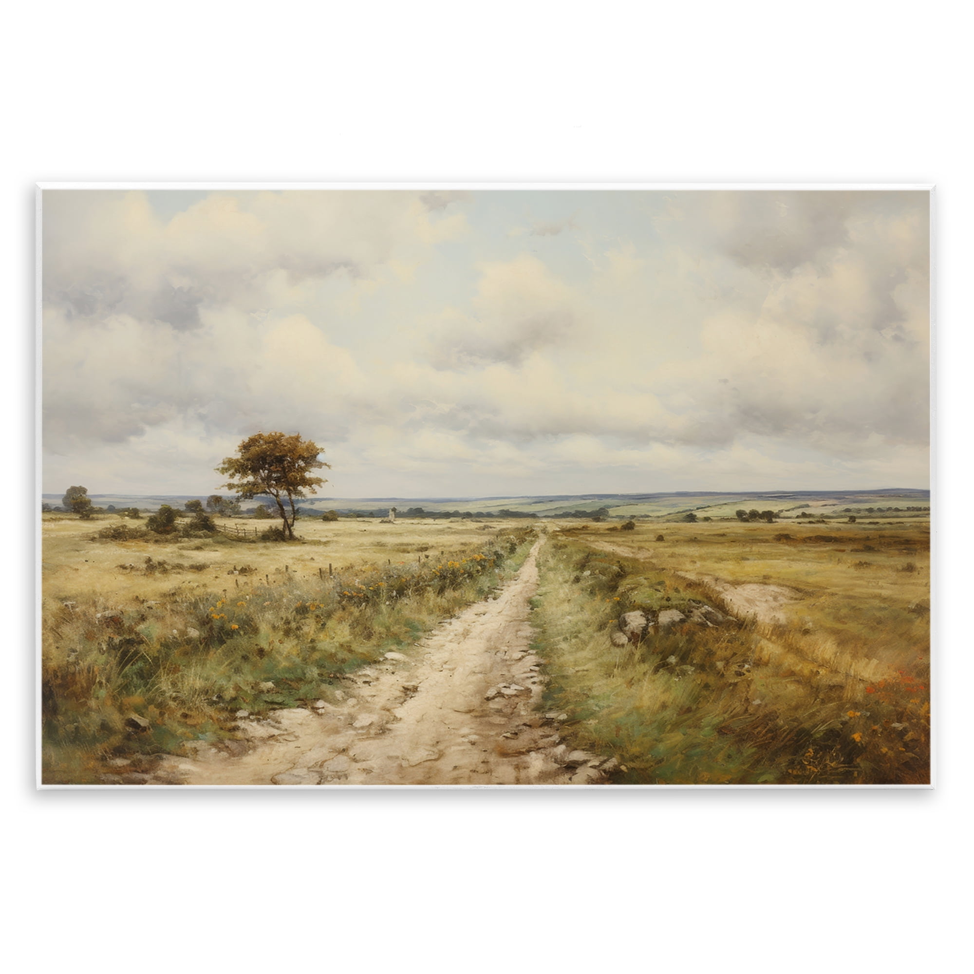 Stupell Industries Rural Farm Road Landscape & Nature Painting Unframed Art Print Wall Art, 19 x 13