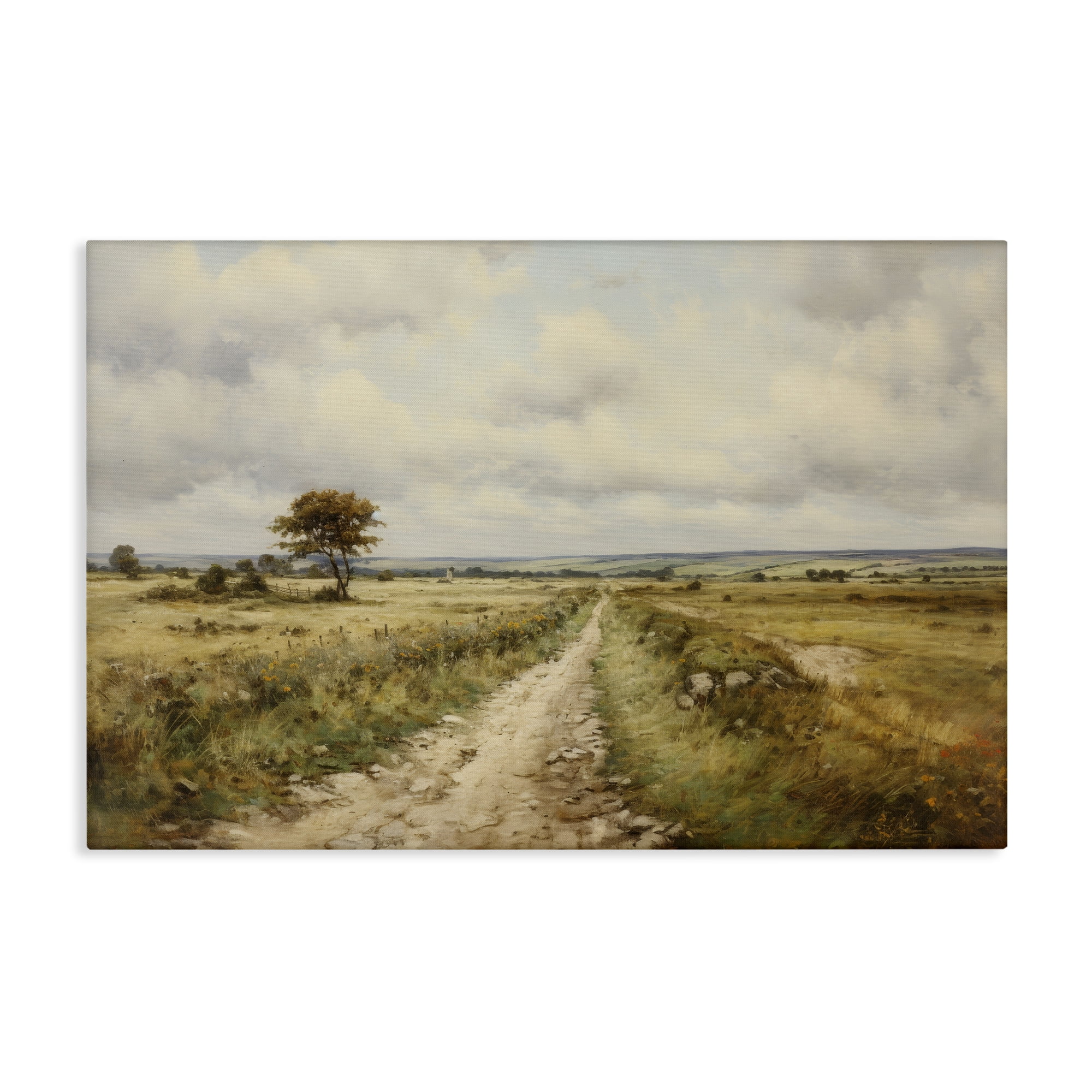 Stupell Industries Rural Farm Road Landscape & Nature Painting Wrapped Canvas Art Print Wall Art, 30 x 20