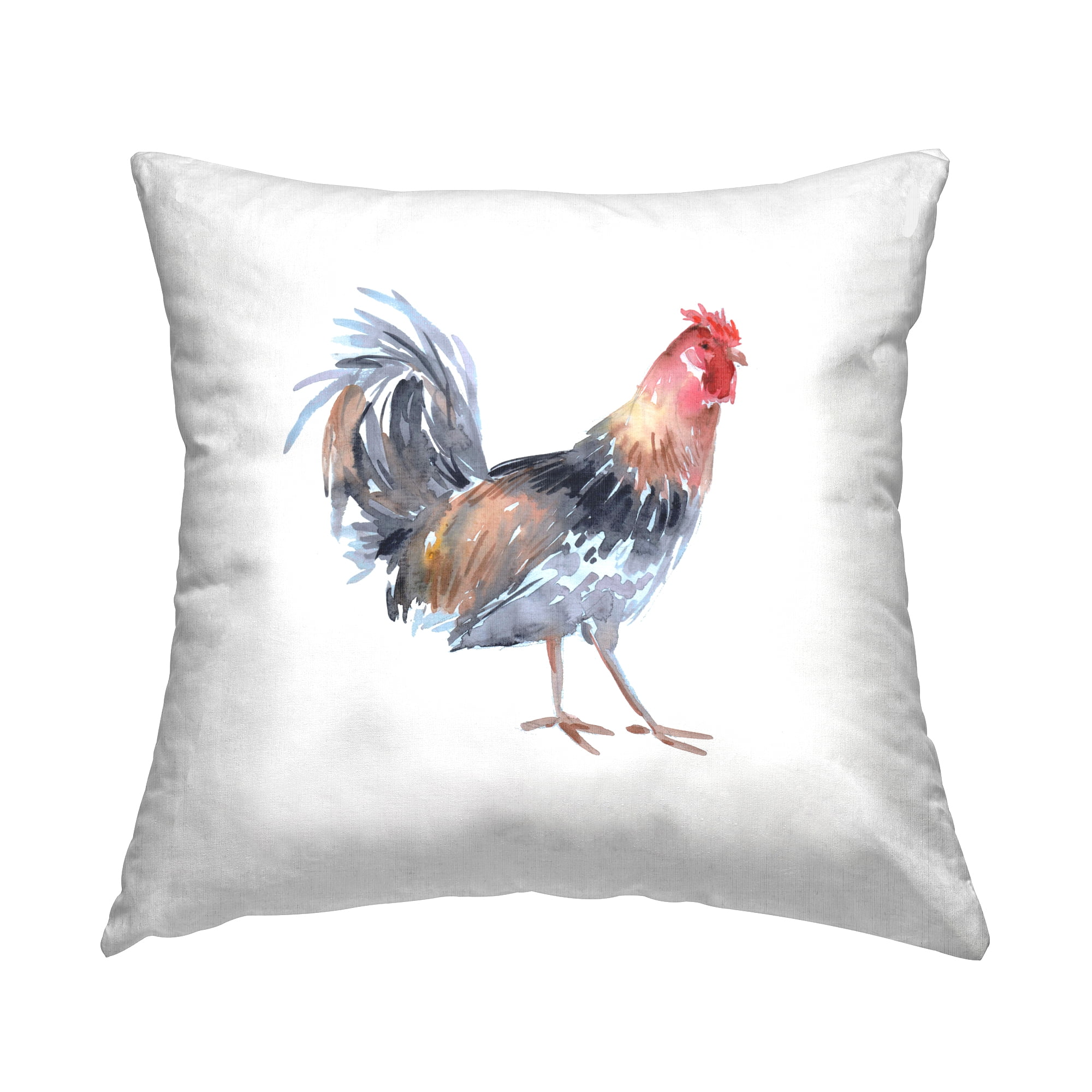 Stupell Industries Rural Farm Rooster Square Decorative Printed Throw Pillow, 18 x 18