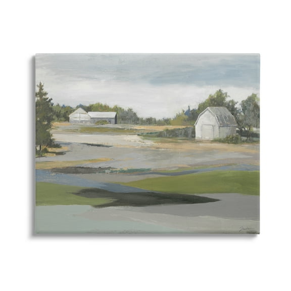 Stupell Industries Rural Farmland Vast Country Barn Agricultural Field Painting Gallery Wrapped Canvas Print Wall Art, Design by Liz Jardine