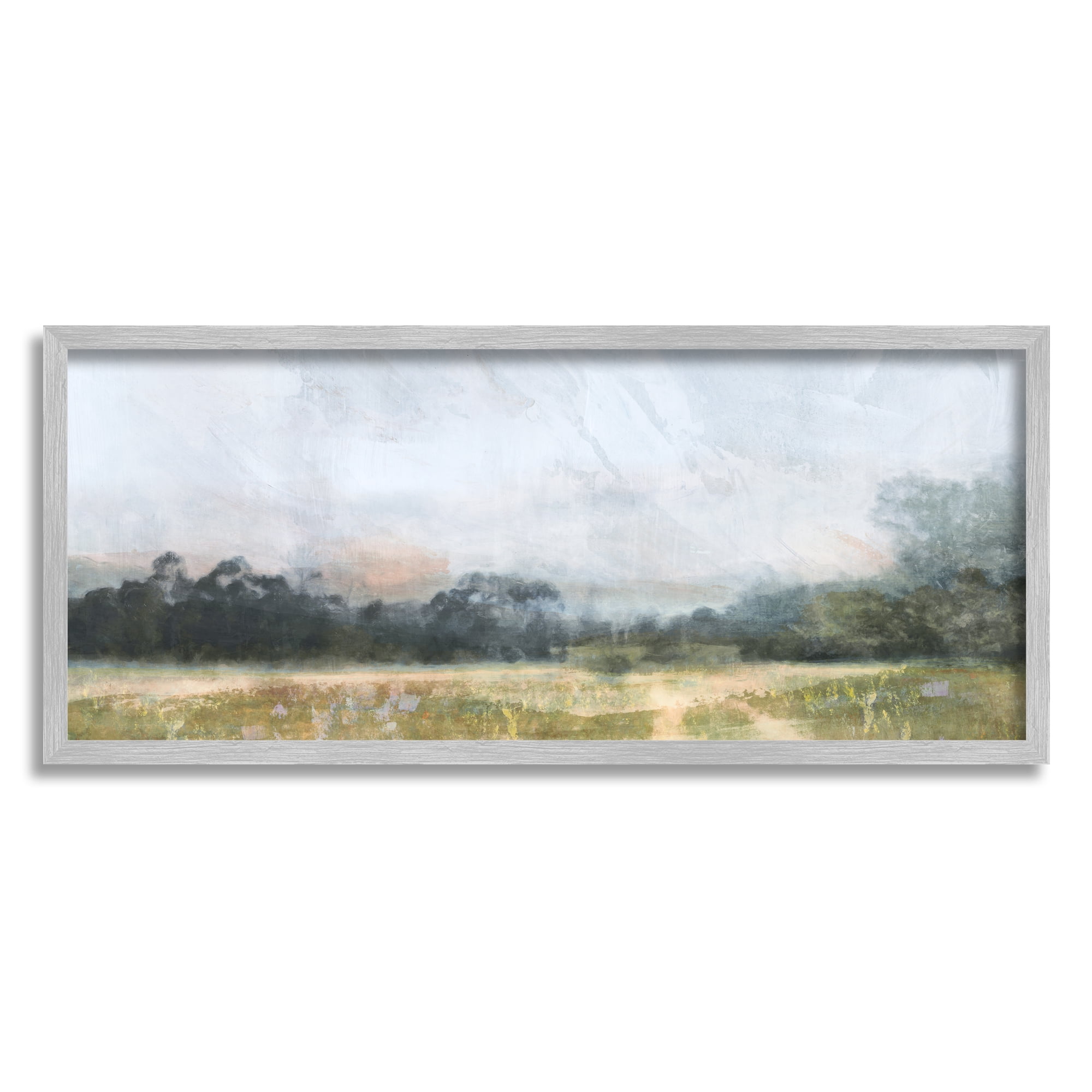Stupell Industries Rural Field Abstract Landscape Landscape Painting Gray Framed Art Print Wall Art