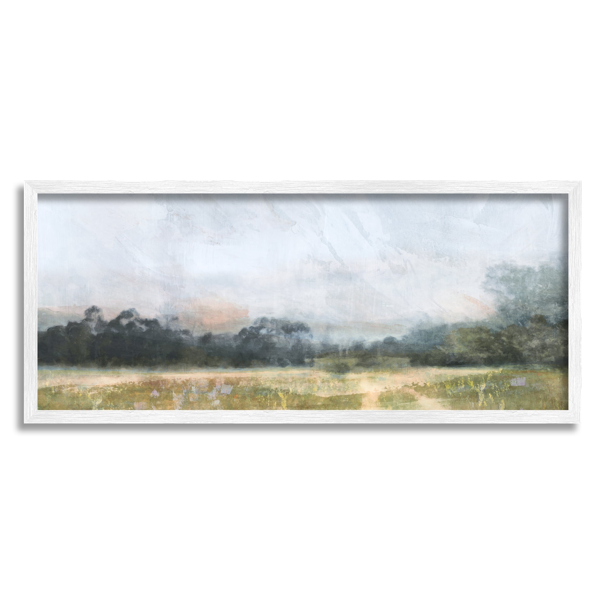 Stupell Industries Rural Field Abstract Landscape Landscape Painting White Framed Art Print Wall Art