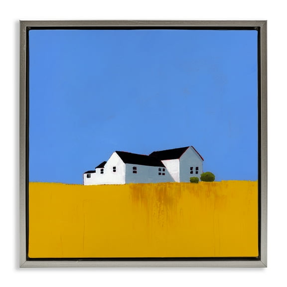 Stupell Industries Rural Field Of Gold Gray Framed Floater Canvas Wall Art design by Ruth LaGue, 25 x 25