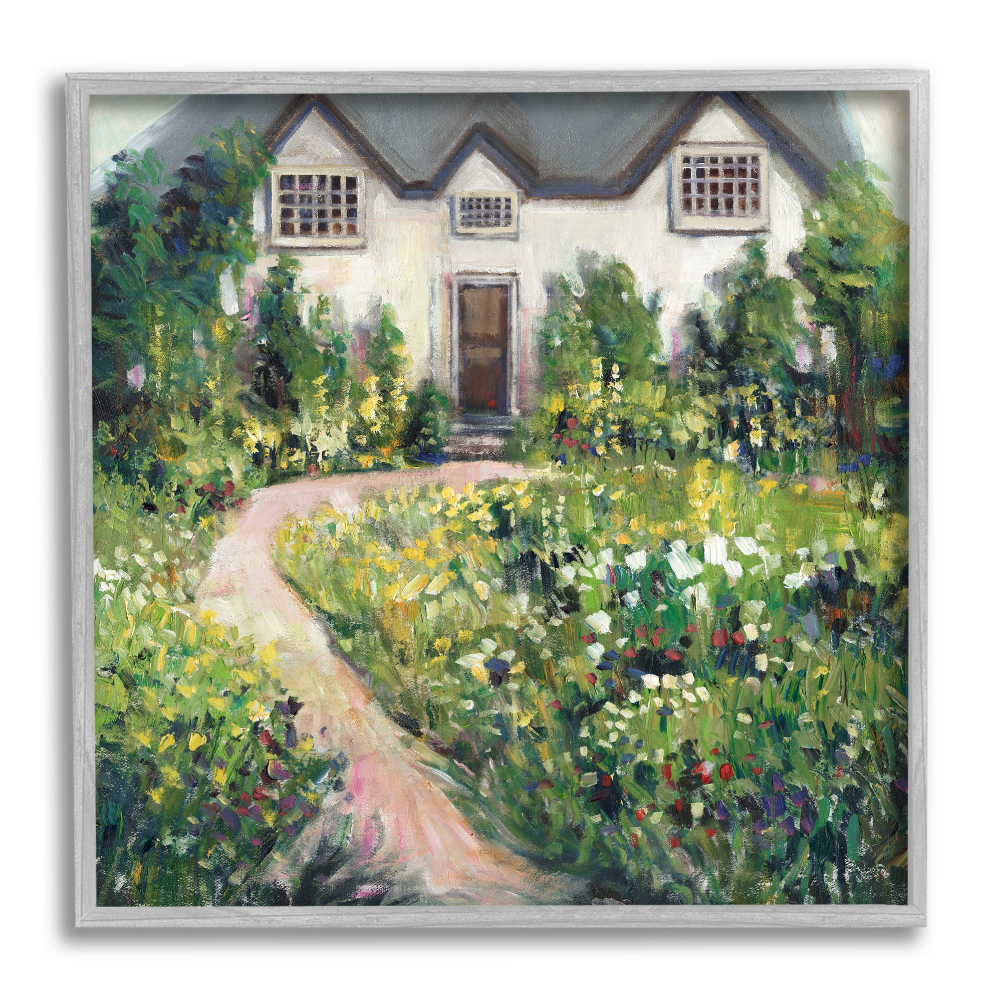 Stupell Industries Rural Floral Cottage House Garden Blooms, 17 x 17, Design by Tim OToole