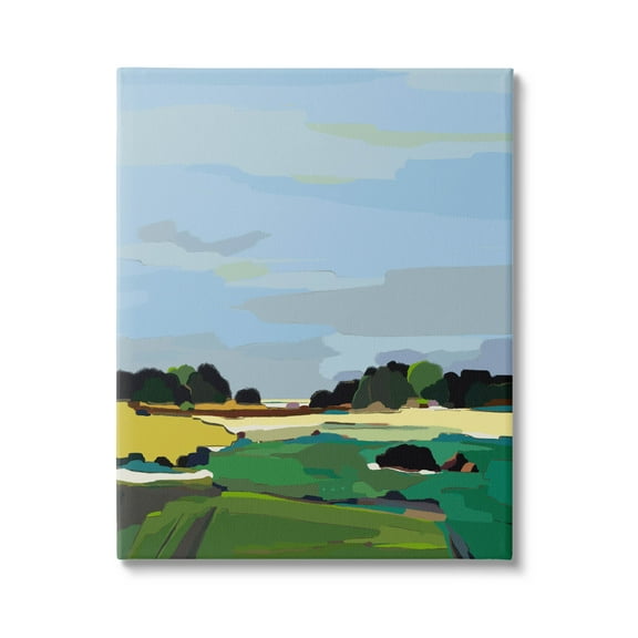 Stupell Industries Rural Grassland Fields Landscape Graphic Art Gallery Wrapped Canvas Print Wall Art, Design by Nikita Jariwala