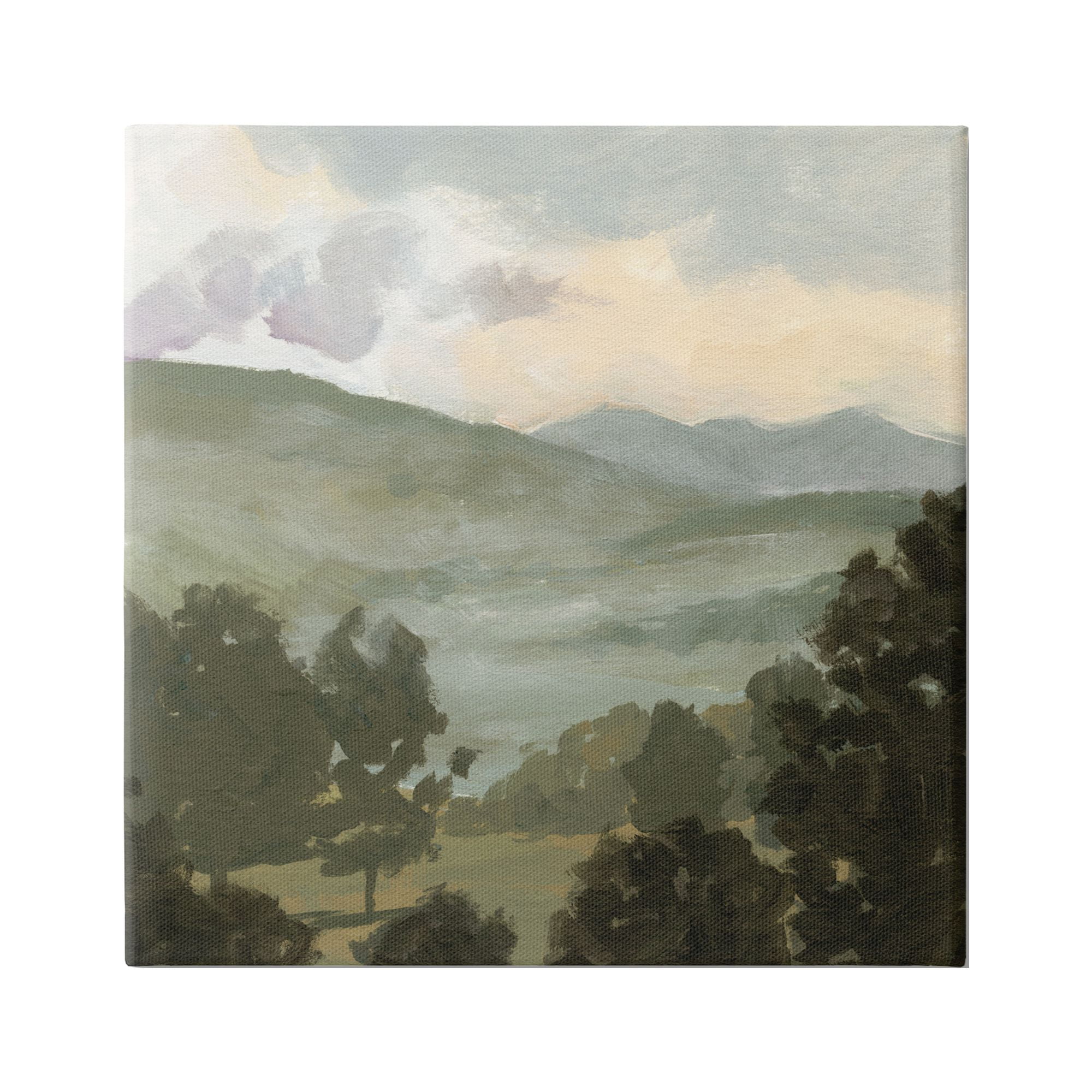 Stupell Industries Rural Green Landscape Nature Painting Gallery Wrapped Canvas Print Wall Art, 30 x 30