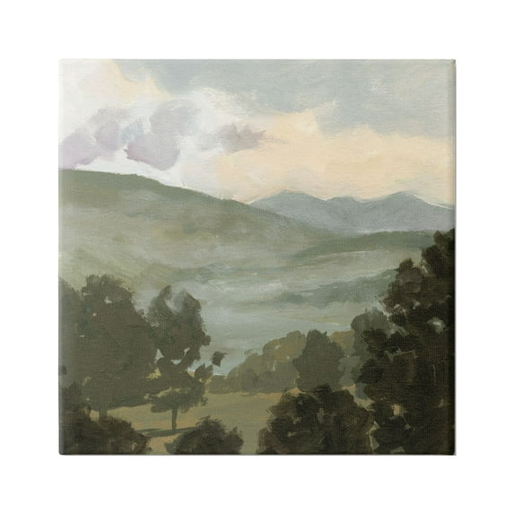 Stupell Industries Rural Green Landscape Nature Painting Gallery Wrapped Canvas Print Wall Art, 36 x 36