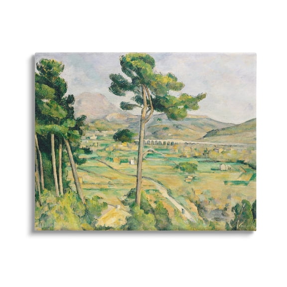 Stupell Industries Rural Green Scenery Distant Bridge Mountain Trees Painting Gallery Wrapped Canvas Print Wall Art, Design by Lettered and Lined
