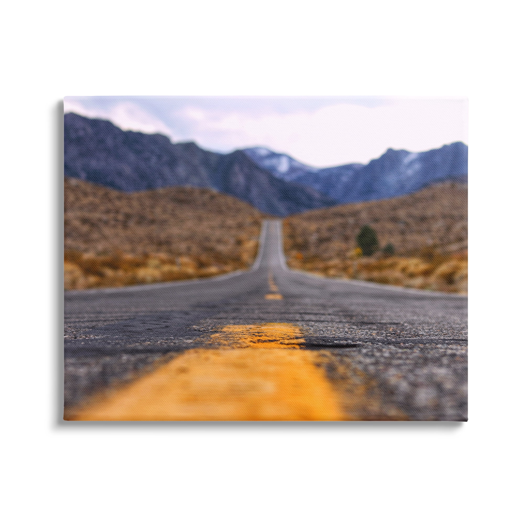 Stupell Industries Rural Ground View Country Highway Road Distant Peaks Photograph Gallery Wrapped Canvas Print Wall Art, Design by Jeff Poe