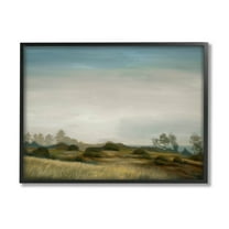 Stupell Industries Rural Hay Bales Landscape Painting Black Framed Art Print Wall Art, Design by Liz Jardine