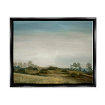 Stupell Industries Rural Hay Bales Landscape Painting Jet Black Floating Framed Canvas Print Wall Art, Design by Liz Jardine