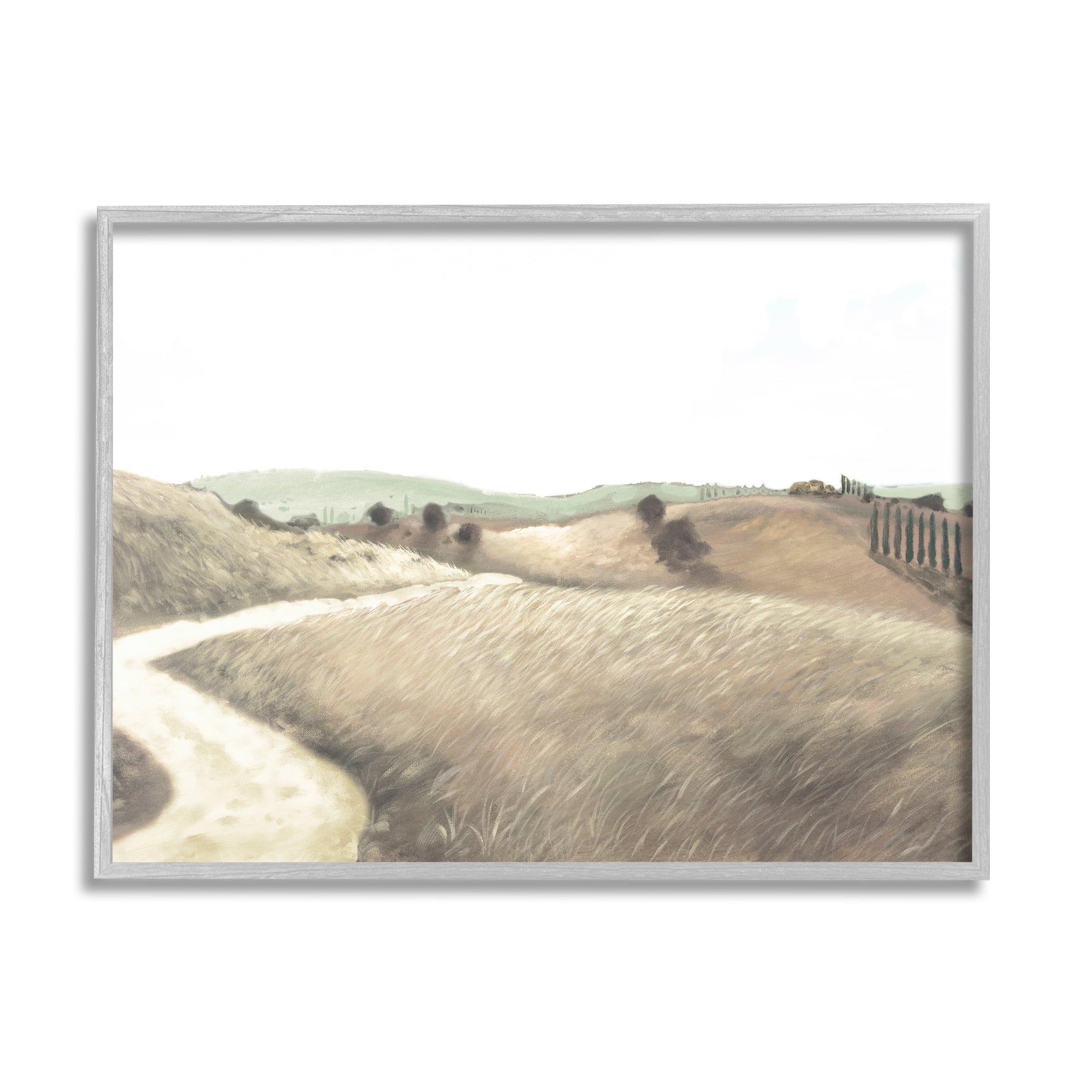 Stupell Industries Rural Hill Slopes Perspective Trail Wheat Grasslands Path,20 x 16, Design by Kingsley