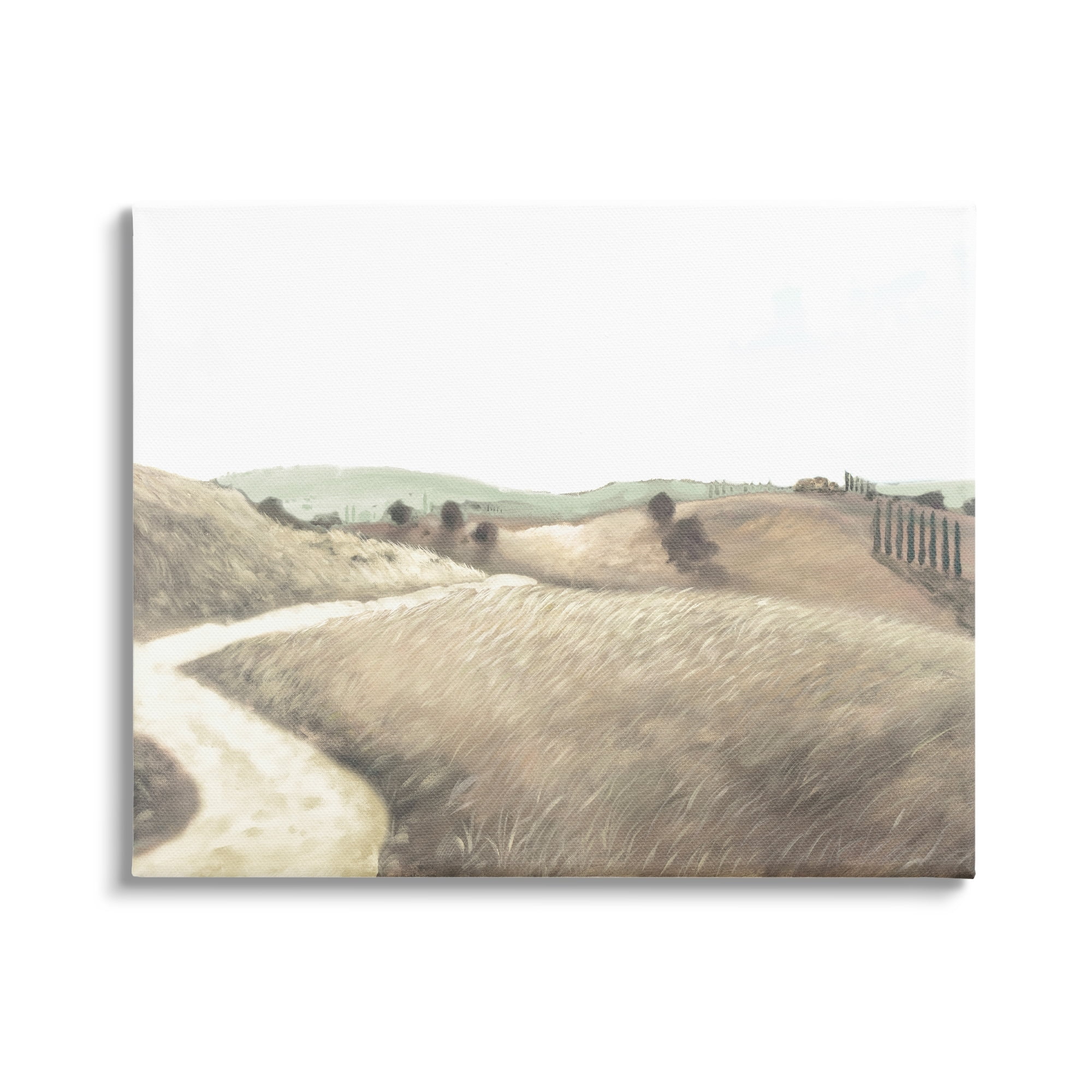 Large Beige and Green Landscape Canvas Wall Art