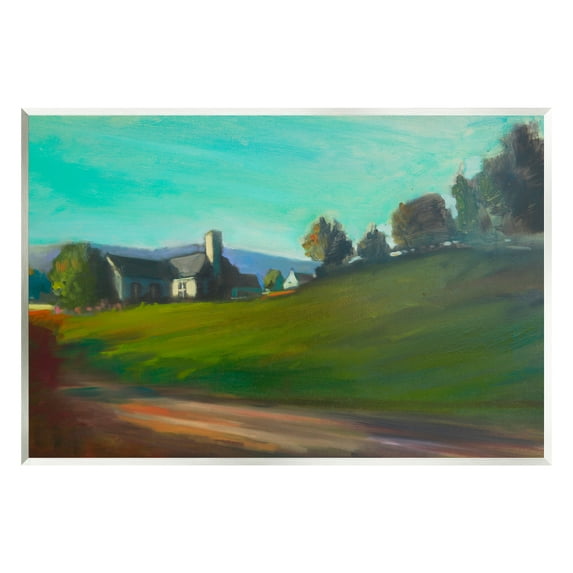 Stupell Industries Rural House Landscape Nature Painting Unframed Art Print Wall Art, 19 x 13