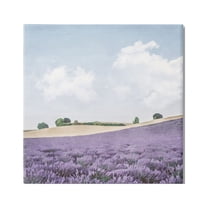 Stupell Industries Rural Lavender Farm Nature Painting Gallery Wrapped Canvas Print Wall Art, 17 x 17