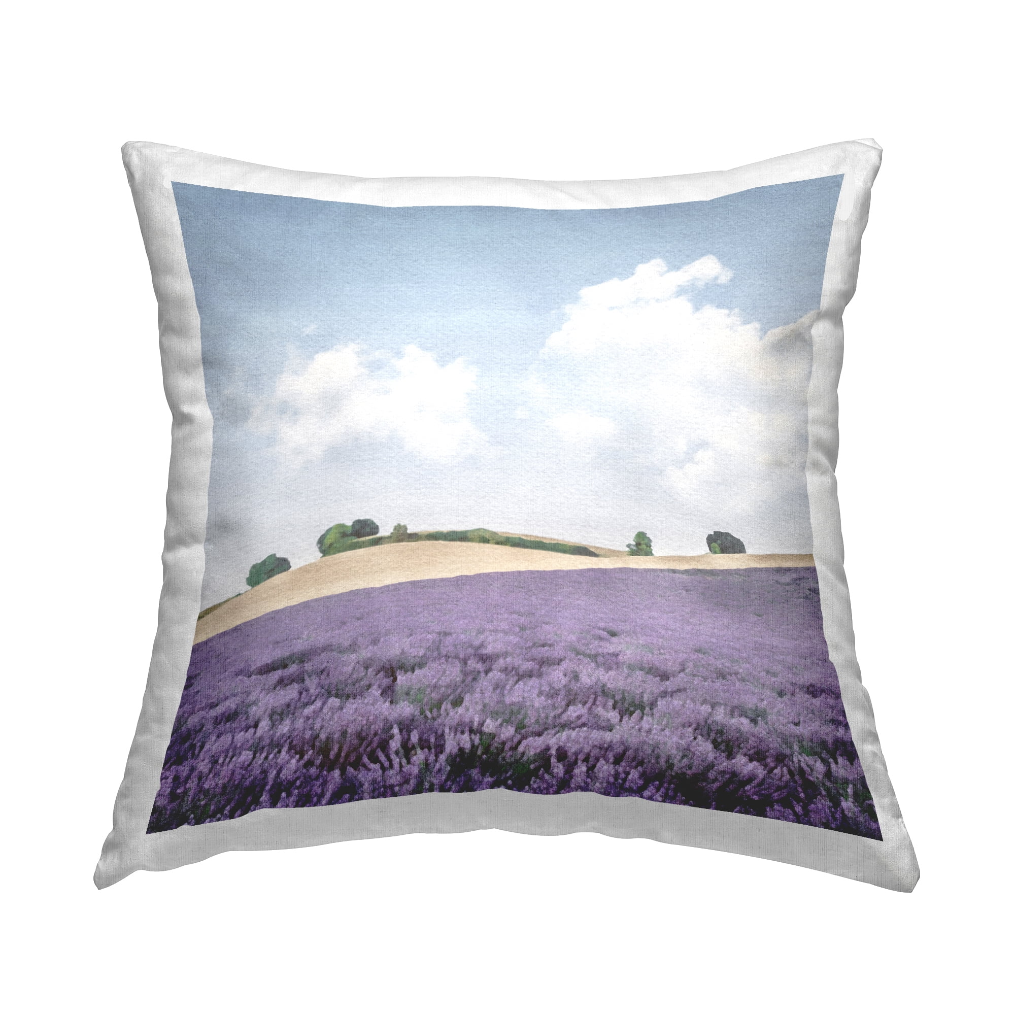 Stupell Industries Rural Lavender Fields Square Decorative Printed Throw Pillow, 18 x 18